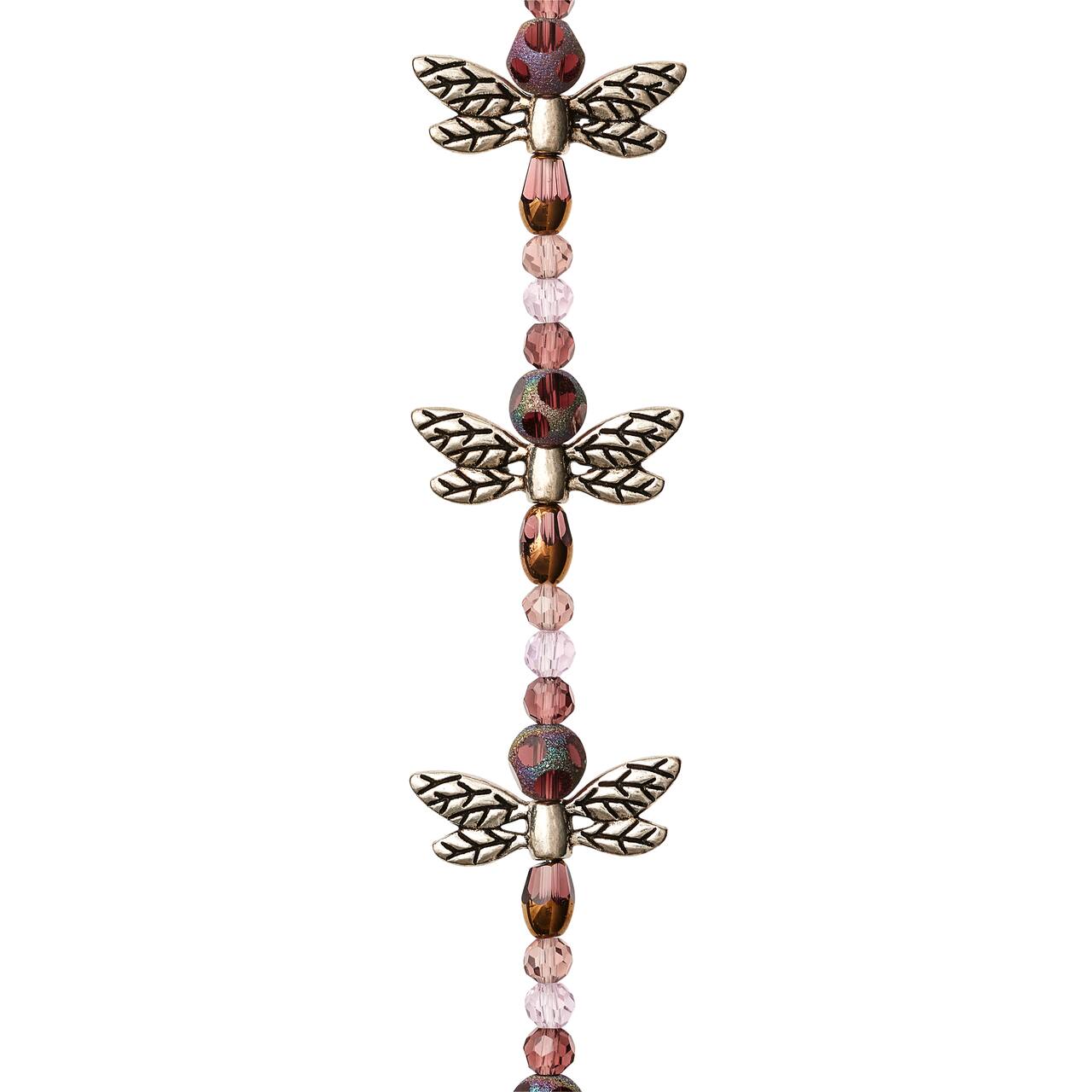 12 Pack: Glass & Metal Dragonfly Beads, 20mm by Bead Landing™
